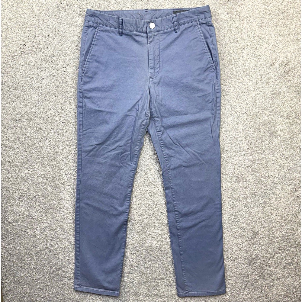 Bonobos Slim Chinos Pants Mens 32x32 Blue Gray Flat Front Casual Stretch Cotton